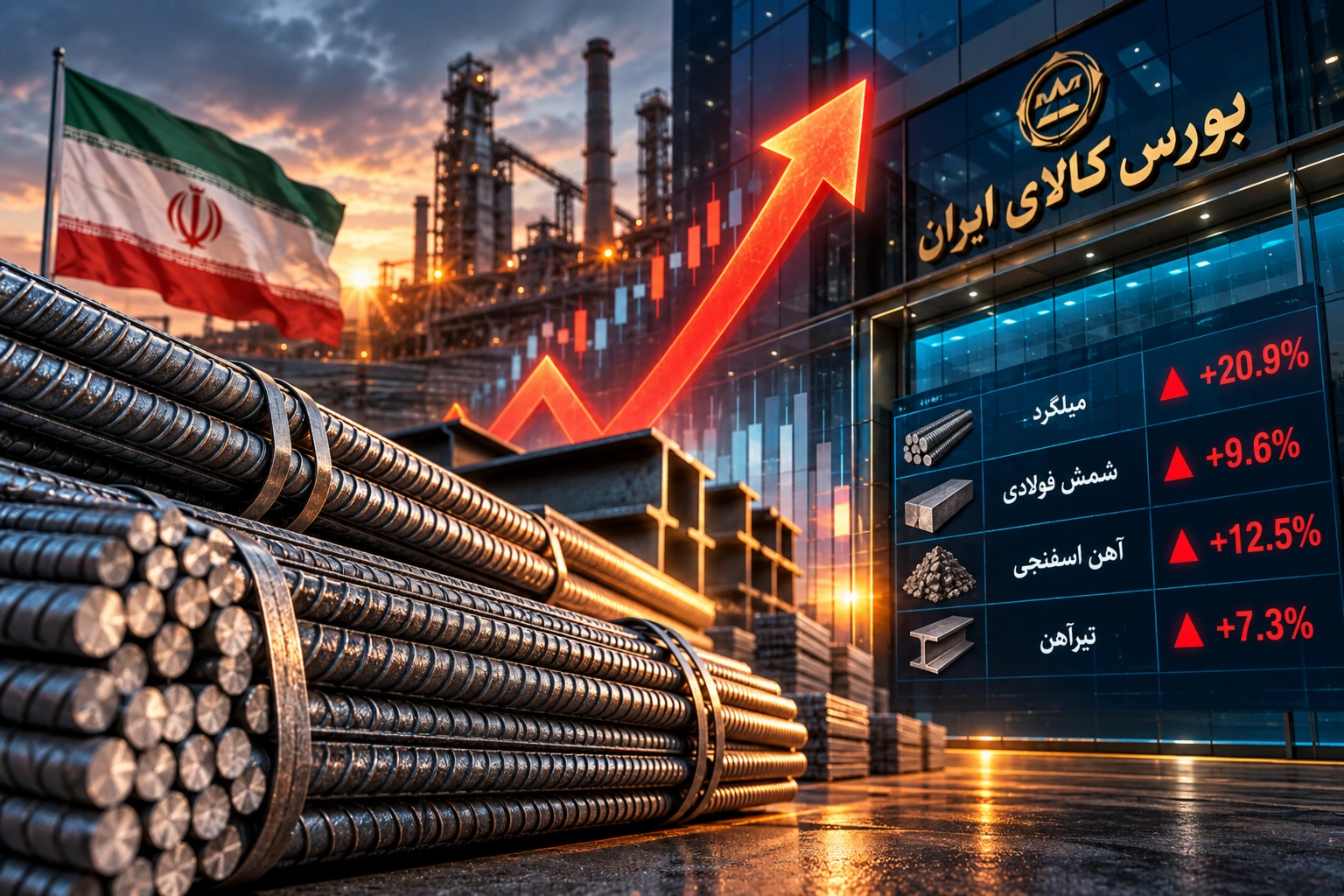 بورس کالا ترمز هیجان فولاد را کشید؛ جهش میلگرد و شمش، پیش‌دریافت را به ۱۰۰ درصد رساند